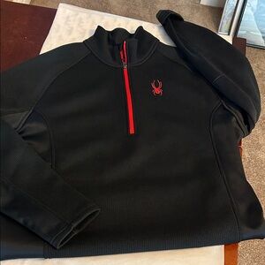 GUC! Spyder Black 3/4 Zip Pullover with Red Zipper